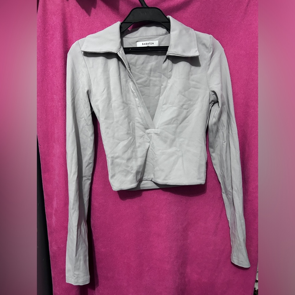 Babaton Light Gray Contour Top